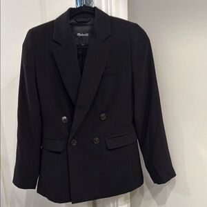 Madewell Black Double-Breasted Blazer